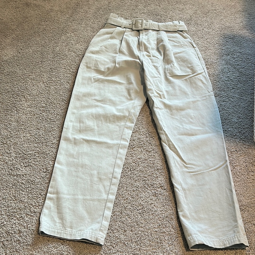 Forever 21 Light blue straight leg paper bag trouser